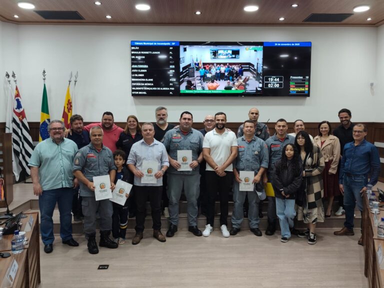 Câmara Municipal homenageia profissionais e voluntários que atuaram em incêndio